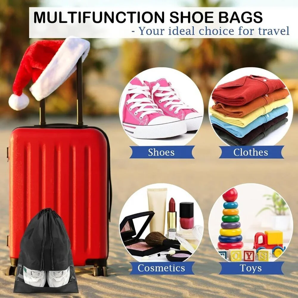 18 Pack Shoe Bags for Travel, Large Travel Shoe Bags for Packing with Clear Wind - Picture 4 of 7